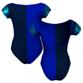 PLF: Bicolore con Inserti in Lurex - Body danza bicolore maniche aletta con inserto in lurex PLF3005T