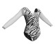 PSB: Lycra Pois - Strisce Bubble & Rete - Body danza in lycra stampata maniche lunghe con inserto PSB2532T