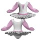 TUB: Pizzo - Tutu ballerina maniche lunghe con inserto in rete o pizzo TUB2633