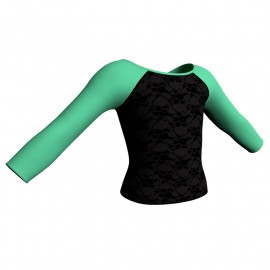 MBL: Belen Pro & Lycra - T-shirt & Top in belen pro maniche lunghe con inserto MBL205