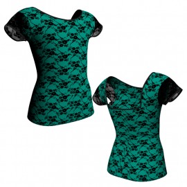 T-shirt & Top in belen pro maniche aletta con inserto in pizzo o rete MBR231