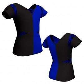 MLZ: Lycra Sinistra & Pizzo/Rete - T-shirt & Top bicolore manica corta con inserto in belen pro MLZ115