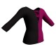 MLZ: Lycra Sinistra & Pizzo/Rete - T-shirt & Top bicolore maniche 3/4 con inserto in belen pro MLZ116