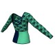 MLZ: Lycra Sinistra & Pizzo/Rete - T-shirt & Top bicolore maniche lunghe con inserto in belen pro MLZ228