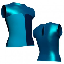 MLF: Lycra Sinistra & Lurex - T-shirt & Top bicolore senza maniche con inserto in lurex MLF123