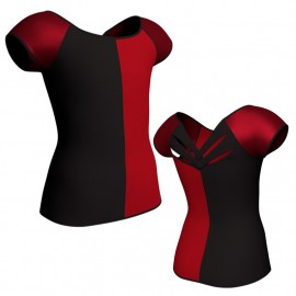 MLF: Lycra Sinistra & Lurex - T-shirt & Top bicolore maniche aletta con inserto in lurex MLF212