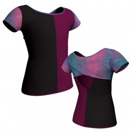 MLF: Lycra Sinistra & Lurex - T-shirt & Top bicolore manica corta con inserto in lurex MLF208