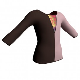 T-shirt & Top bicolore maniche 3/4 con inserto in lurex MLF116