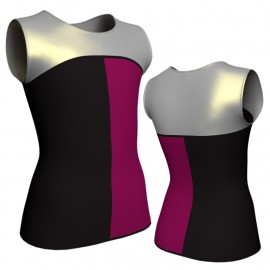 MLF: Lycra Sinistra & Lurex - T-shirt & Top bicolore senza maniche con inserto in lurex MLF219