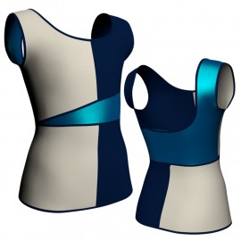 MLF: Lycra Sinistra & Lurex - T-shirt & Top bicolore senza maniche con inserto in lurex MLF236