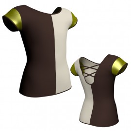 MLF: Lycra Sinistra & Lurex - T-shirt & Top bicolore maniche aletta con inserto in lurex MLF216T