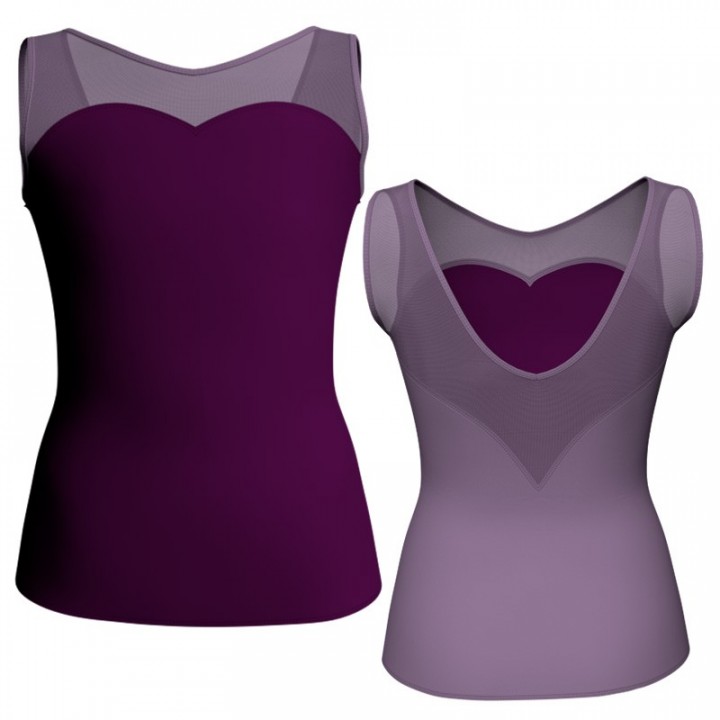 MLG: Lycra Davanti & Pizzo/Rete - T-shirt & Top bicolore senza maniche con inserto in pizzo o rete MLG103