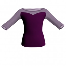 MLG: Lycra Davanti & Pizzo/Rete - T-shirt & Top bicolore maniche 3/4 con inserto in pizzo o rete MLG105