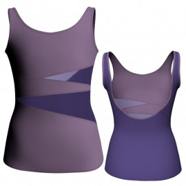 MLG: Lycra Davanti & Pizzo/Rete - T-shirt & Top bicolore senza maniche con inserto in pizzo o rete MLG120
