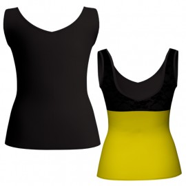 MLG: Lycra Davanti & Pizzo/Rete - T-shirt & Top bicolore senza maniche con inserto in pizzo o rete MLG124