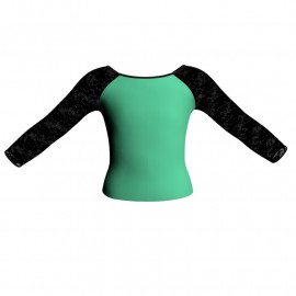 MLG: Lycra Davanti & Pizzo/Rete - T-shirt & Top bicolore maniche lunghe con inserto in pizzo o rete MLG205