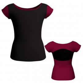 MLG: Lycra Davanti & Pizzo/Rete - T-shirt & Top bicolore maniche aletta con inserto in pizzo o rete MLG211