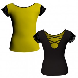 MLG: Lycra Davanti & Pizzo/Rete - T-shirt & Top bicolore maniche aletta con inserto in pizzo o rete MLG216T