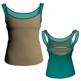 MLG: Lycra Davanti & Pizzo/Rete - T-shirt & Top bicolore bretelle con inserto in pizzo o rete MLG218