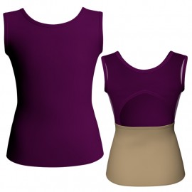 MLG: Lycra Davanti & Pizzo/Rete - T-shirt & Top bicolore senza maniche con inserto in pizzo o rete MLG223