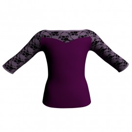 MLH: Lycra Davanti & Belen Pro - T-shirt & Top bicolore maniche 3/4 con inserto in belen pro MLH105