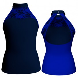 MLH: Lycra Davanti & Belen Pro - T-shirt & Top bicolore senza maniche con inserto in belen pro MLH107