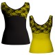 MLH: Lycra Davanti & Belen Pro - T-shirt & Top bicolore senza maniche con inserto in belen pro MLH124