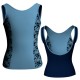 MLH: Lycra Davanti & Belen Pro - T-shirt & Top bicolore senza maniche con inserto in belen pro MLH203