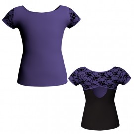 MLH: Lycra Davanti & Belen Pro - T-shirt & Top bicolore manica corta con inserto in belen pro MLH208