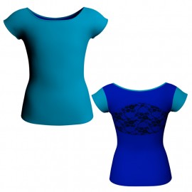 T-shirt & Top bicolore maniche aletta con inserto in belen pro MLH211