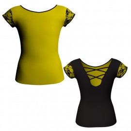 T-shirt & Top bicolore maniche aletta con inserto in belen pro MLH216T