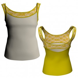 MLH: Lycra Davanti & Belen Pro - T-shirt & Top bicolore bretelle con inserto in belen pro MLH218