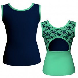 MLH: Lycra Davanti & Belen Pro - T-shirt & Top bicolore senza maniche con inserto in belen pro MLH223