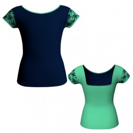 MLH: Lycra Davanti & Belen Pro - T-shirt & Top bicolore maniche aletta con inserto in belen pro MLH231