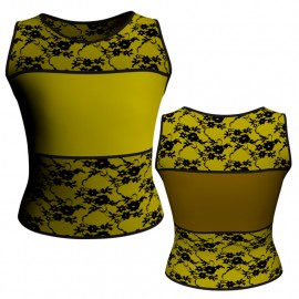 MLH: Lycra Davanti & Belen Pro - T-shirt & Top bicolore senza maniche con inserto in belen pro MLHM100