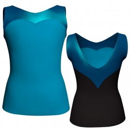T-shirt & Top bicolore senza maniche con inserto in lurex MLI103