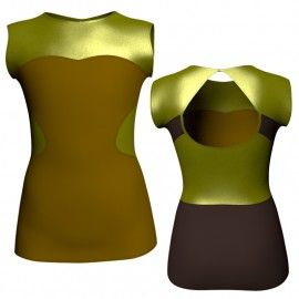 MLI: Lycra Devanti & Lurex - T-shirt & Top bicolore senza maniche con inserto in lurex MLI110SS