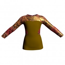 MLI: Lycra Devanti & Lurex - T-shirt & Top bicolore maniche lunghe con inserto in lurex MLI110