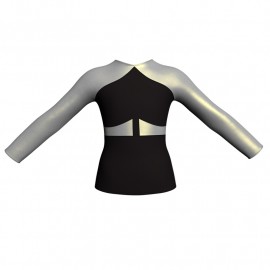 MLI: Lycra Devanti & Lurex - T-shirt & Top bicolore maniche lunghe con inserto in lurex MLI113