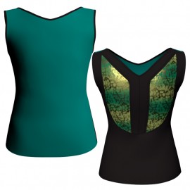 MLI: Lycra Devanti & Lurex - T-shirt & Top bicolore senza maniche con inserto in lurex MLI206