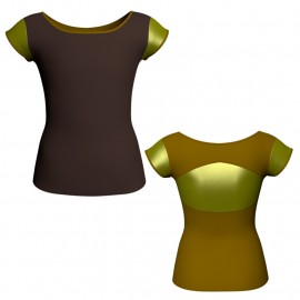 MLI: Lycra Devanti & Lurex - T-shirt & Top bicolore maniche aletta con inserto in lurex MLI211T