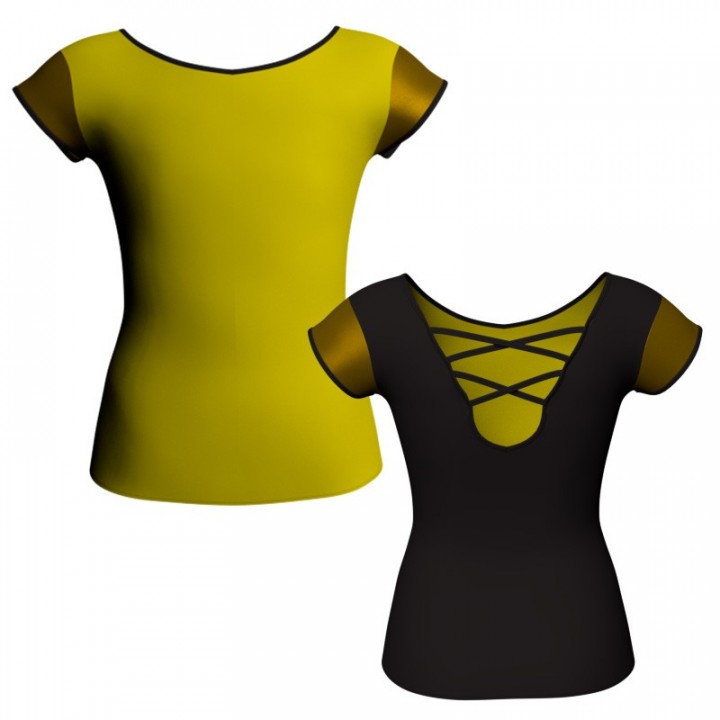 MLI: Lycra Devanti & Lurex - T-shirt & Top bicolore maniche aletta con inserto in lurex MLI216T