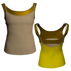 MLI: Lycra Devanti & Lurex - T-shirt & Top bicolore bretelle con inserto in lurex MLI218