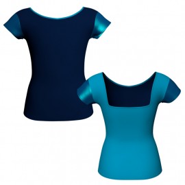 MLI: Lycra Devanti & Lurex - T-shirt & Top bicolore maniche aletta con inserto in lurex MLI231