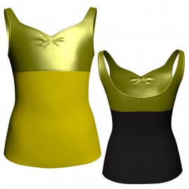 T-shirt & Top bicolore senza maniche con inserto in lurex MLI239
