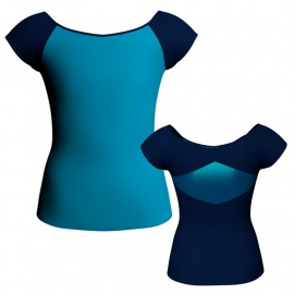 MLI: Lycra Devanti & Lurex - T-shirt & Top bicolore maniche aletta con inserto in lurex MLI240