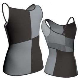 MRT: Lycra Scacchi & Pizzo/Rete - T-shirt & Top a scacchi bretelle con inserto trasparente MRT226