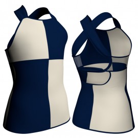 MRT: Lycra Scacchi & Pizzo/Rete - T-shirt & Top a scacchi bretelle con inserto trasparente MRT232