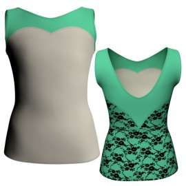 MLA: Belen Pro & Lycra - T-shirt & Top in belen pro senza maniche con inserto MLA103