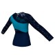 MLN: Lycra Sopra & Pizzo/Rete - T-shirt & Top bicolore maniche lunghe con inserto trasparente MLN108